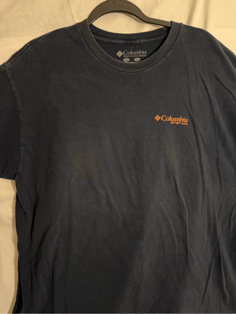 #561 Columbia Navy Short-Sleeve Tee with Orange Logo